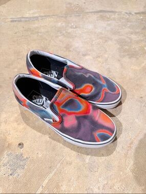 Vans Slip-On Canvas Sneakers in Black, Red, Orange, Blue